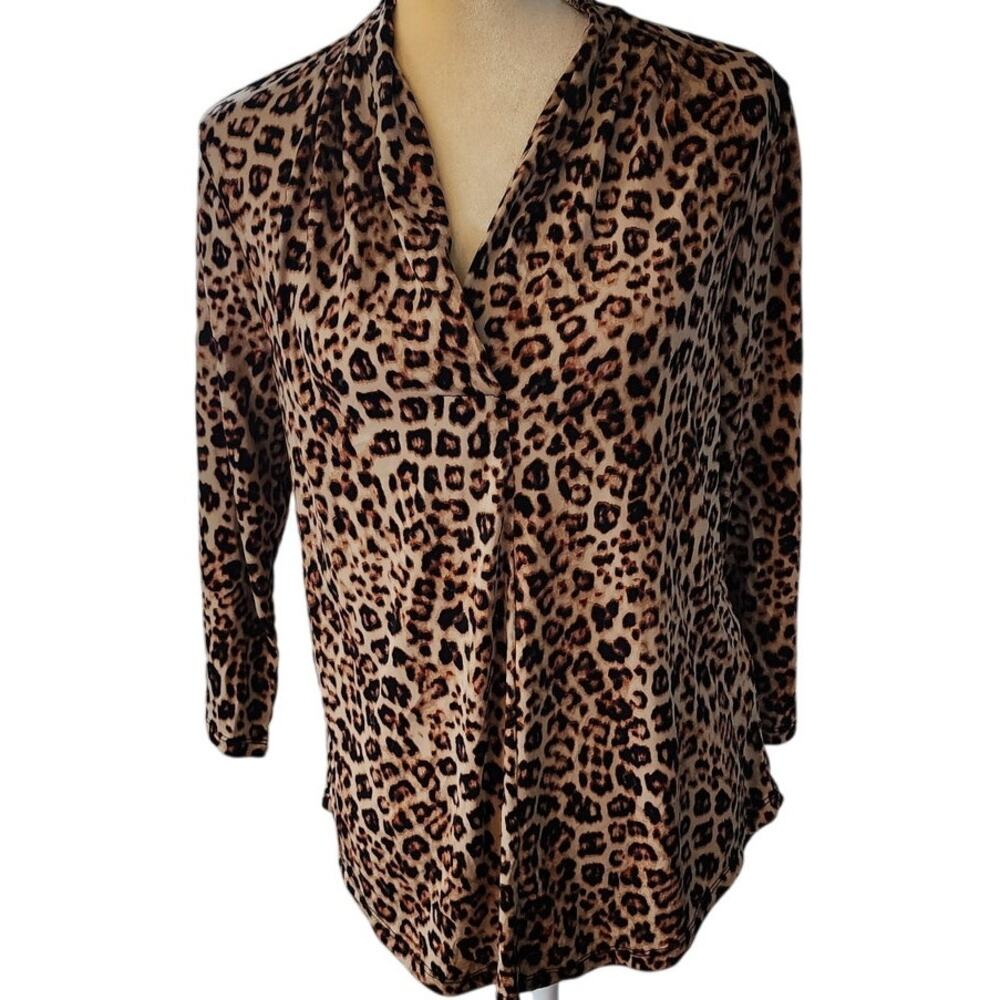 Charter Club Leppard Animal Print Blouse Size Medium